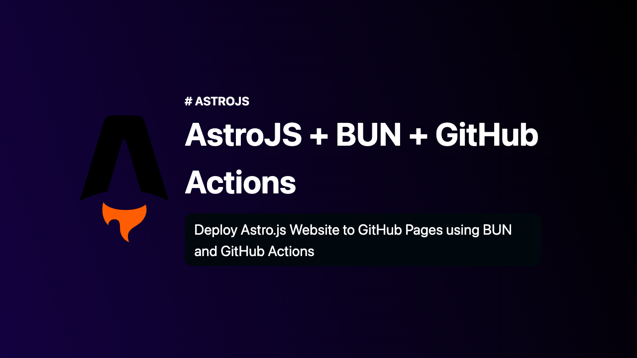 Deploy Astro.js Website to GitHub Pages using BUN and GitHub Actions